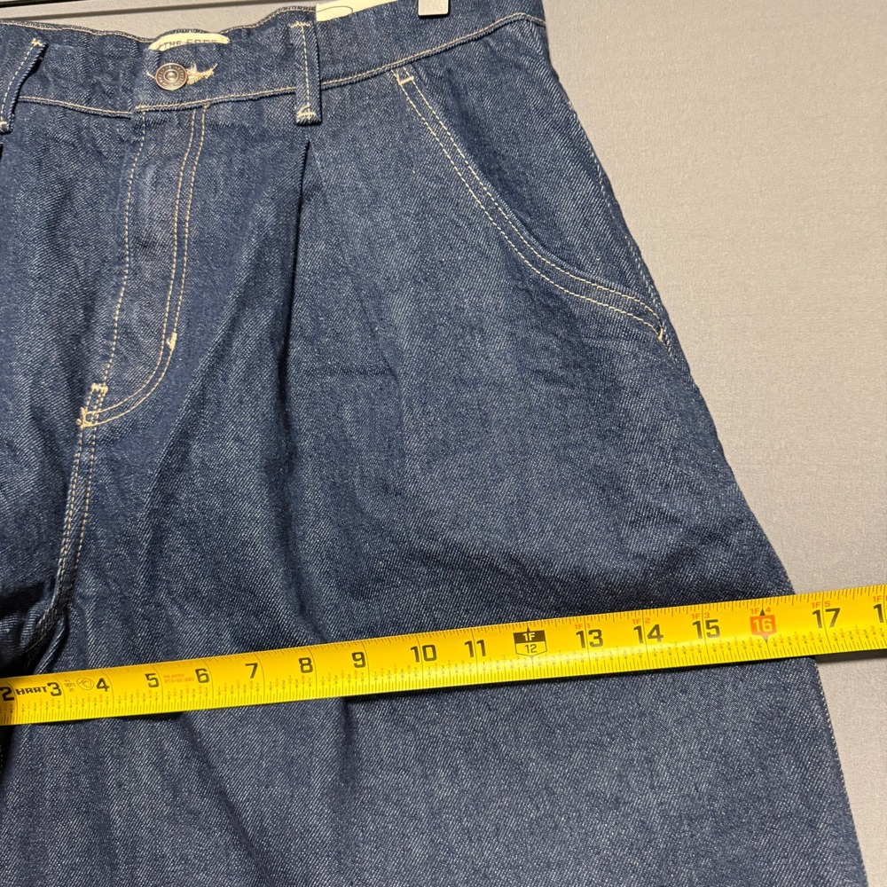 We The Free Antonia Crop Jeans Women 29 Blue Wide Leg Pleated High Rise Boho Y2K - Picture 5 of 14